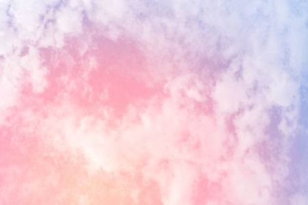 Sun and cloud background with a pastel coloredの写真素材