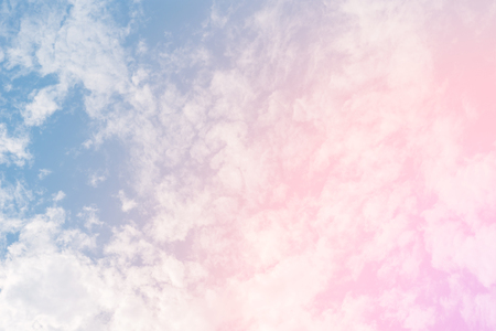 Sun and cloud background with a pastel coloredの写真素材