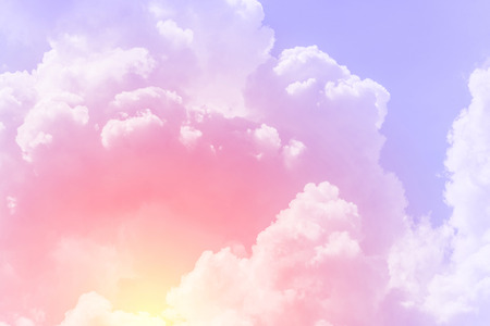 sun and cloud background with a pastel coloredの写真素材