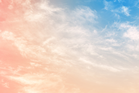 Sun and cloud background with a pastel coloredの写真素材