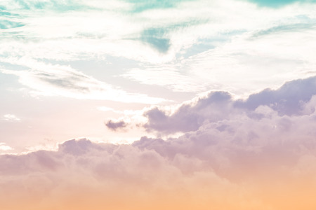 Sun and cloud background with a pastel coloredの写真素材