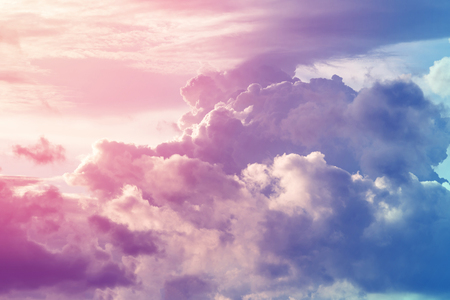 Sun and cloud background with a pastel coloredの写真素材