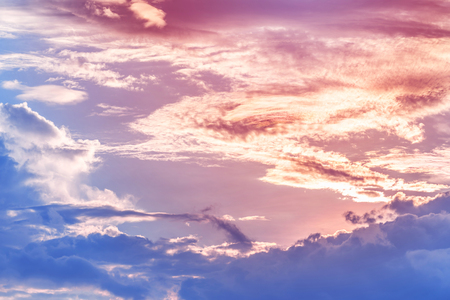Sun and cloud background with a pastel coloredの写真素材