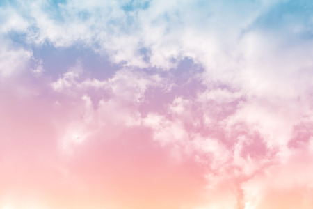 Sun and cloud background with a pastel coloredの写真素材