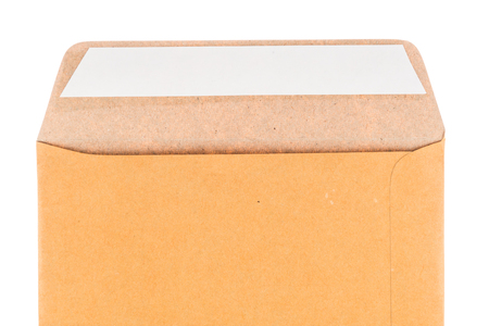 Brown envelopes on white backgroundの写真素材