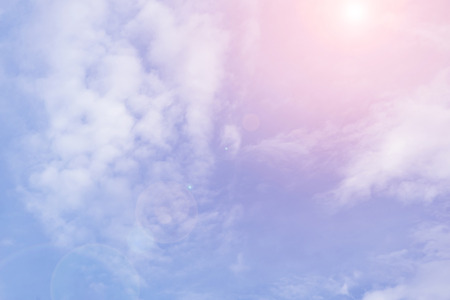 Sun and cloud background with a pastel coloredの写真素材
