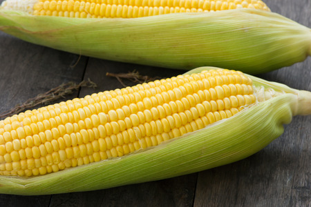 Raw corn on wood