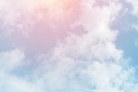 Sun and cloud background with a pastel coloredの写真素材