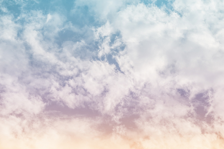 Sun and cloud background with a pastel coloredの写真素材