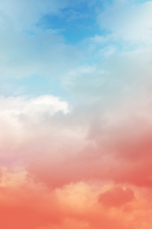 Sun and cloud background with a pastel coloredの写真素材
