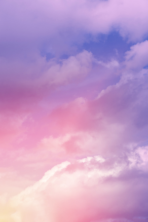 Sun and cloud background with a pastel coloredの写真素材