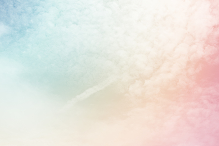 Sun and cloud background with a pastel coloredの写真素材