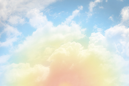 Sun and cloud background with a pastel coloredの写真素材