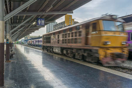 Railroad locomotive travelling at Hua lump pong station