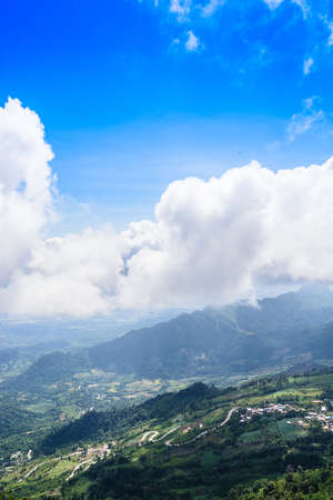 Mountains view, Thabberk Hill at Phetchabun, Thailandの写真素材