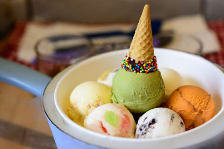 Colorful ice creamの写真素材