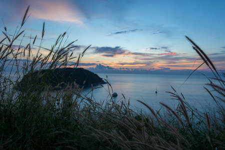 Sunset at Windmill View Point Phuket, Phuket, South of thailandの写真素材