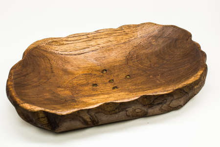 Fruit tray Made of teak woodの写真素材