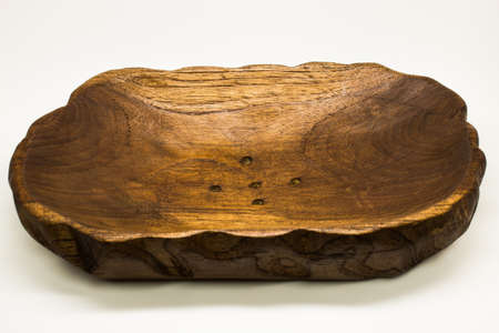 Fruit tray Made of teak woodの写真素材