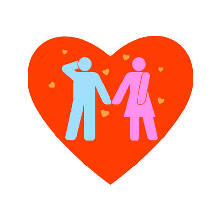 Love within the red heartのイラスト素材