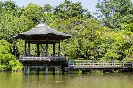 Pagoda in the garden at Narita Templeの写真素材