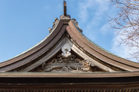 Detail of Atago Temple Roof, Fukuoka , Japan