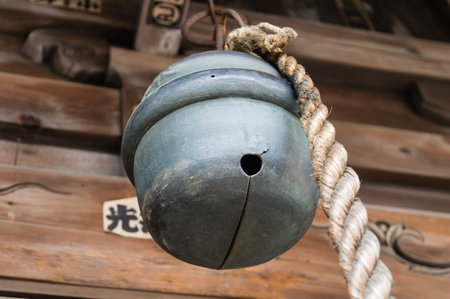 Close up of a Buddhist Temple Bell. Fukuoka, Japanのeditorial素材