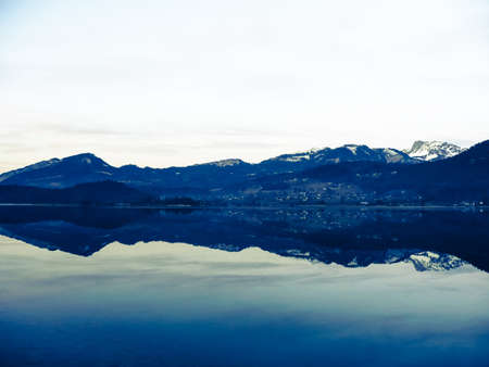 Mountains Reflected in a Lake.の写真素材