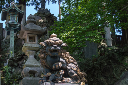 Temple Lion and Pagodasのeditorial素材