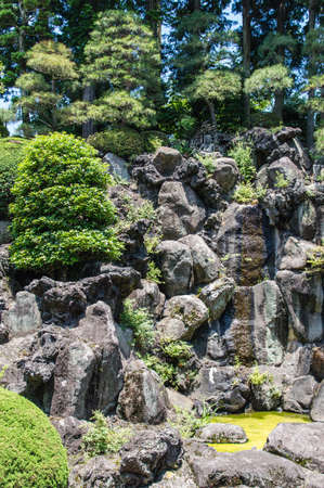 Meditation Rock Garden Waterfallの写真素材