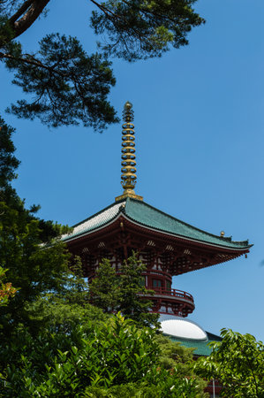 The Great Pagoda (Daito), Narita-san Sensoji Temple, near Tokyo, Japanのeditorial素材