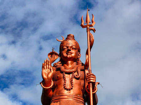 detail of Shiva's statue in Mauritius islandの写真素材