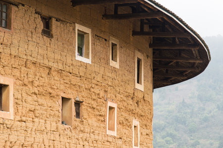 The Fujian Tulou (or Earth Houses) are traditional housing in Hakka Villages in Fujian Province of China.のeditorial素材