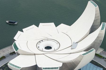 Detail of modern lotus flower shaped buildingのeditorial素材