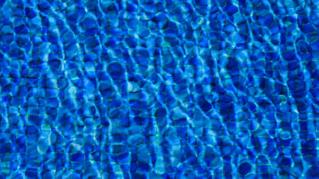 Blue tiles in a swimmig pool.の写真素材