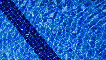 Blue tiles in a swimmig pool.の写真素材
