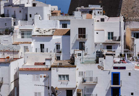 Beautiful villa scene in ibiza townの写真素材