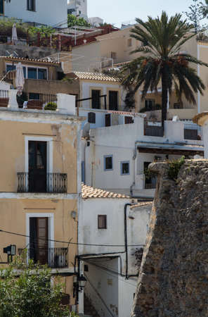 Beautiful villa scene in ibiza townの写真素材
