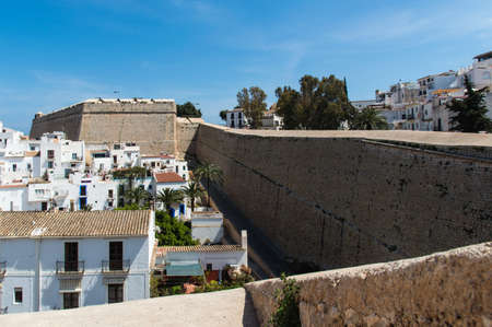 Beautiful villa scene in ibiza townの写真素材