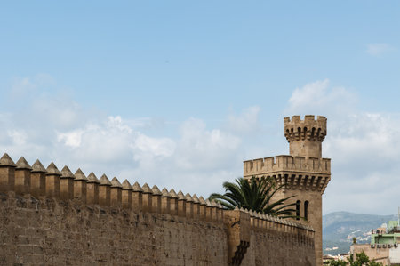 Outer walls of the Royal Palace in Palma de mallorca, Spainのeditorial素材