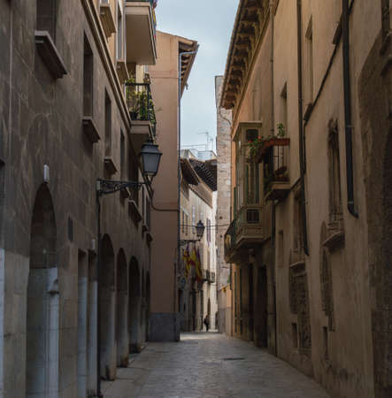 Narrow street in Palma old townの写真素材