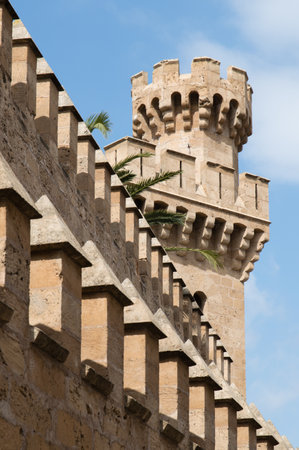 Outer walls of the Royal Palace in Palma de mallorca, Spainのeditorial素材