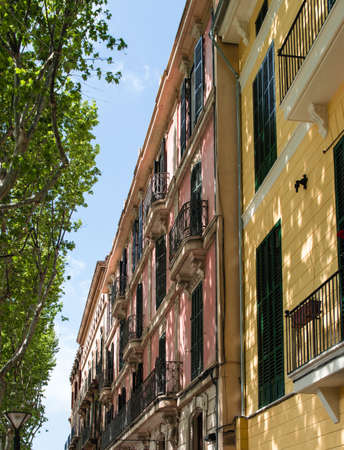 Traditional Spanish apartments, Mallorca, Spainの写真素材