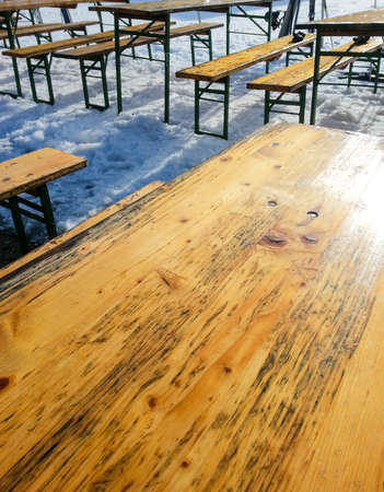 Empty beergardenの写真素材