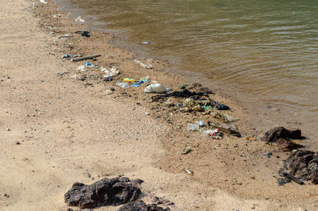 Wastes on the beach.の写真素材