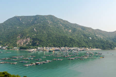 Sok Kwu Wan village on Lamma Island HongKongの写真素材
