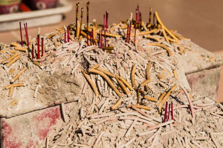 Incense burnt out, This was taken at the Tin Hau temple Lamma Island, Hong Kongの写真素材