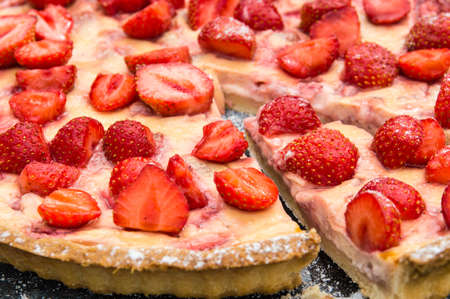 A Homemade Strawberry Pie.の写真素材