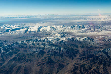 Aerial View of Tanggula Mountain Range Chinaの写真素材