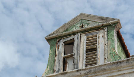 House Roof Decay of a dutch colonial house in Curacaoの写真素材